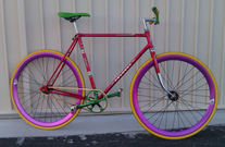 Red Peugeot U-08 Fixed Gear, no brakes photo