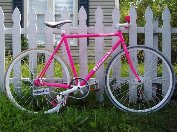 pink bianchi bike