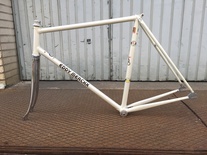 Pearly white merckx track frame