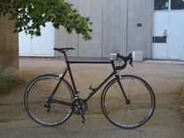 Stealth black road bike photo