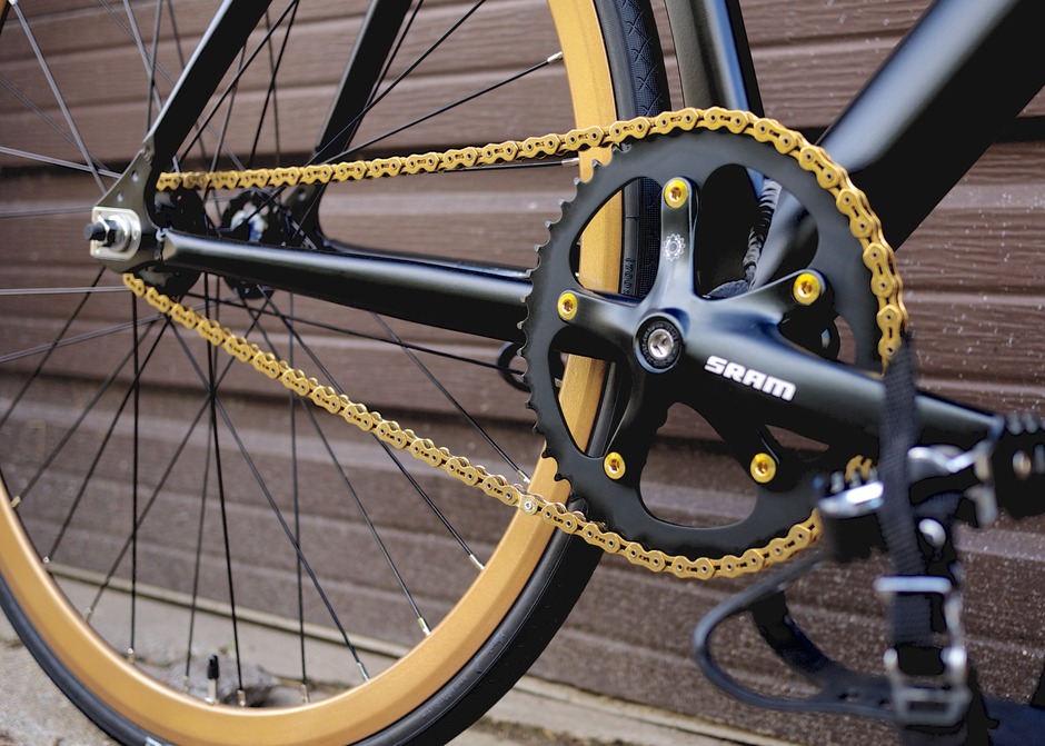 Black bike gold chain clearance