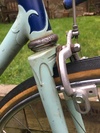 H E Green track bike 1940s photo