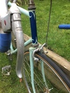H E Green track bike 1940s photo